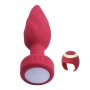 Plug Anal Com Touch e Controle Remoto em Formato de Anel com 10 Modos de Vibrações Cor:Vermelho