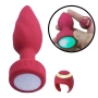 Plug Anal Com Touch e Controle Remoto em Formato de Anel com 10 Modos de Vibrações Cor:Vermelho