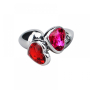 Plug Anal de Luxo em Alumínio com Pedra em Coração 7x3,5 cm - Importado M