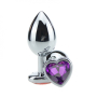 Plug Anal de Luxo em Alumínio com Pedra em Coração 8x4 cm - Importado G Plug Anal de Luxo em Alumínio com Pedra em Coração 8x4 cm - Importado G