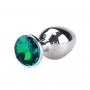 Plug Anal de Luxo em Metal com Pedra Brilhante Colorida M