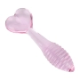 Plug Anal de Vidro Colmeia com Base de Coração 13 x 3 cm Cor:Rosa