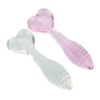 Plug Anal de Vidro Colmeia com Base de Coração 13 x 3 cm Cor:Rosa