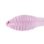 Plug Anal de Vidro Colmeia com Base de Coração 13 x 3 cm Cor:Rosa
