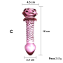 Plug Anal de Vidro Textura Massageadora Flor na Base 16 x 4,5 x 3,4 Cm