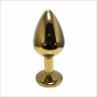 Plug Anal Dourado Com Joia Na Base M