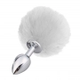 Plug Anal em Metal 7 cm com Pompom de Coelho Plug Anal em Metal 7 cm com Pompom de Coelho