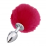 Plug Anal em Metal 7 cm com Pompom de Coelho Plug Anal em Metal 7 cm com Pompom de Coelho
