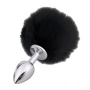 Plug Anal em Metal 7 cm com Pompom de Coelho Plug Anal em Metal 7 cm com Pompom de Coelho
