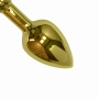 Plug Anal em Metal Dourado com Rabo Pompom Claro Hard