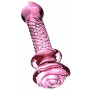 Plug Anal de Vidro Textura Massageadora Flor na Base 16 x 4,5 x 3,4 Cm