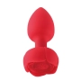 Plug anal Led em Silicone com 10 Modos de Vibração e Controle Remoto Vermelho