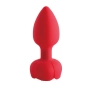 Plug anal Led em Silicone com 10 Modos de Vibração e Controle Remoto Vermelho