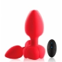 Plug anal Led em Silicone com 10 Modos de Vibração e Controle Remoto Vermelho