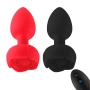 Plug anal Led em Silicone com 10 Modos de Vibração e Controle Remoto Vermelho