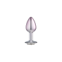 Plug Anal Lite Plug Bicolor Prata com Rosa Tamanho P com Pedra Cravejada 6,8 x 3,2 cm 17g - Sexy Fantasy