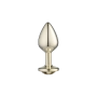 Plug Anal Lite Plug Dourado Tamanho M com Pedra Cristal 8 x 3,37 cm 38g - Sexy Fantasy
