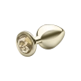Plug Anal Lite Plug Dourado Tamanho M com Pedra Cristal 8 x 3,37 cm 38g - Sexy Fantasy