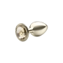 Plug Anal Lite Plug Dourado Tamanho P com Pedra Cristal 6,8 x 3,2 cm 17g - Sexy Fantasy