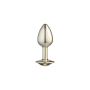 Plug Anal Lite Plug Dourado Tamanho P com Pedra Cristal 6,8 x 3,2 cm 17g - Sexy Fantasy