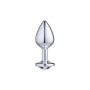 Plug Anal Lite Plug Prata Tamanho M com Pedra Cristal 8 x 3,37 cm 38g - Sexy Fantasy