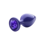 Plug Anal Lite Plug Roxo com Glitter Tamanho M com Pedra Roxa 8 x 3,37 cm 38g - Sexy Fantasy