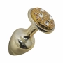 Plug Anal P Dourado com Pedra Cravejada em Strass Hard 