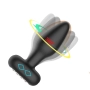 Plug Anal Vibratório por Aplicativo em Silicone com Rotação 360° Preto