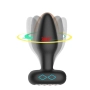 Plug Anal Vibratório por Aplicativo em Silicone com Rotação 360° Preto