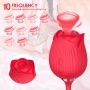 Sugador de Clitóris Em Formato de Rosa e Vibrador Vai e Vem