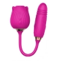 Sugador de Clitóris Em Formato de Rosa e Vibrador Vai e Vem Pink