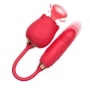 Sugador de Clitóris Em Formato de Rosa e Vibrador Vai e Vem