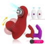 Vibrador de Calcinha com Estimulador de Ondas de Pressão com Movimento Vai e Vem Vermelho