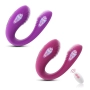 Vibrador de Casal Dupla Estimulação Clitóris e Ponto G com Pulsação Cor:Roxo