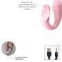 Vibrador de Casal em Formato de Glande Comandado por Aplicativo Rosa