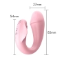 Vibrador de Casal em Formato de Glande Comandado por Aplicativo Rosa