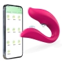 Vibrador de Casal Moderno Comando via Aplicativo Recarregável com 9 Modos de Vibração Cor:Pink