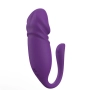 Vibrador de Casal Vai e Vem em Formato de Glande por Aplicativo Roxo