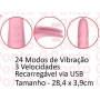 Vibrador de Ponto G Com Formato de Martelo 24 Modos de Vibração e 3 Velocidades - SI