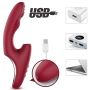 Vibrador de Ponto G e Clitóris com Pulsação e Dedilhar 7 modos de Vibração e Pulsação Cor:Vermelho