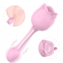 Vibrador Duplo Em Formato de Rosa para Ponto G e Clitóris Immortal Flower 3 Rosa - S-Hande