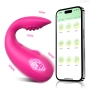 Vibrador em U com Aplicativo à Longa Distância e 10 Modos de Vibração com Estimulador na Ponta Pink - YOUVIBE