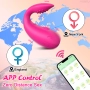 Vibrador em U com Aplicativo à Longa Distância e 10 Modos de Vibração com Estimulador na Ponta Pink - YOUVIBE