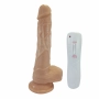 Vibrador Pênis de Borracha Rotativo 360º com Ventosa e Escroto