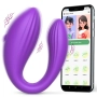 Vibrador para Casal com 10 Modos de Vibrações com Controle via Aplicativo Roxo - MANNUO