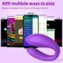 Vibrador para Casal com 10 Modos de Vibrações com Controle via Aplicativo Roxo - MANNUO