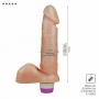 Vibrador Pênis de Borracha com Escroto 16 x 3,5cm 1475CB Cor Pele Clara