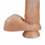 Vibrador Pênis de Borracha com Ventosa e Escroto 16 x 3,5 cm 1475CVB