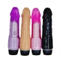 Vibrador Penis de Borracha Realístico Glande e Veias Varias Cores 19 x 4 cm