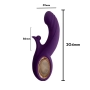 Vibrador Ponto G Formato de Glande com Estimulador Clitoriano com 10 Modos de Vibrações Roxo